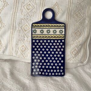 Boleslawiec Polish Pottery Ceramic Cheese / Cutting Board Hook Hanging